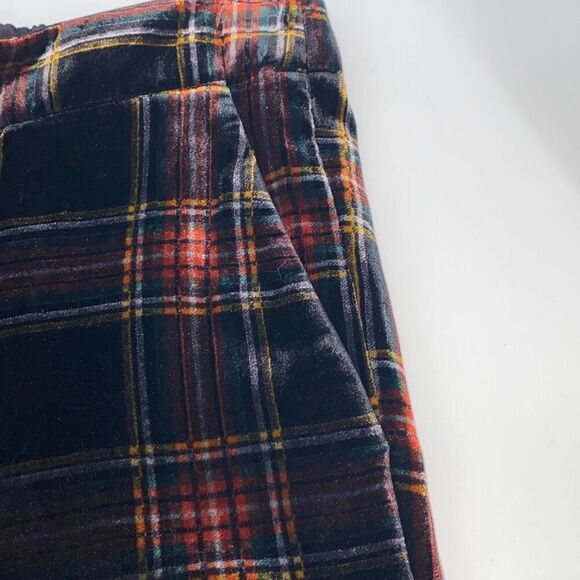J. Crew Pull-On Easy Pant in Velvet Stewart Tartan  Black Multi Plaid Holiday Sz - Picture 8 of 15